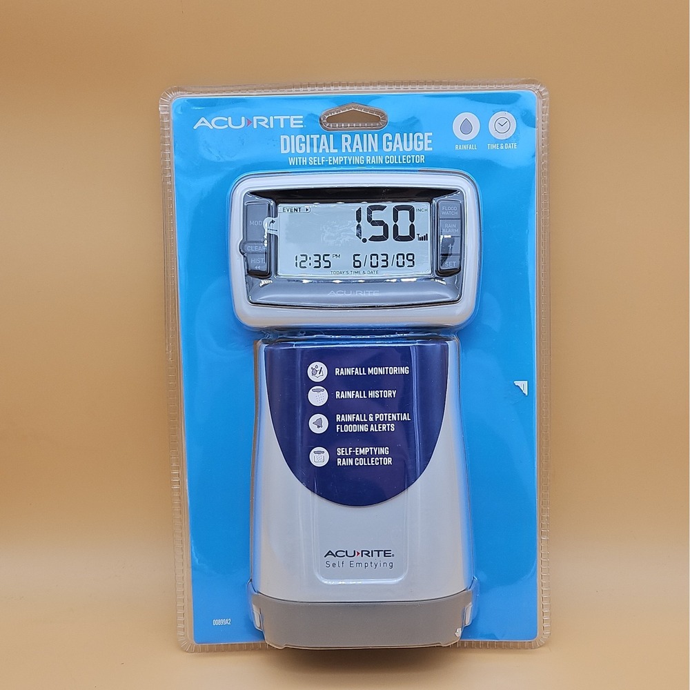 AcuRite Digital Rain Gauge Wireless Outdoor Sensor Self-Emptying Rain Collector